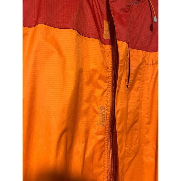L.L. Bean Amber Orange Color Block Size XXL Tall Trail Model Rain Jacket - Picture 6 of 6